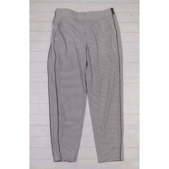 Athleta Black and White Striped Track Pants - Picture 1 of 8
